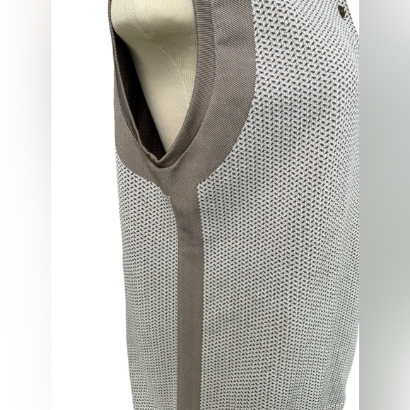 ADIDAS Ultimate 365 Tour Prime Knit Polo Sleeveless Shirt Earth‎ Strata Taupe XL - Picture 7 of 13